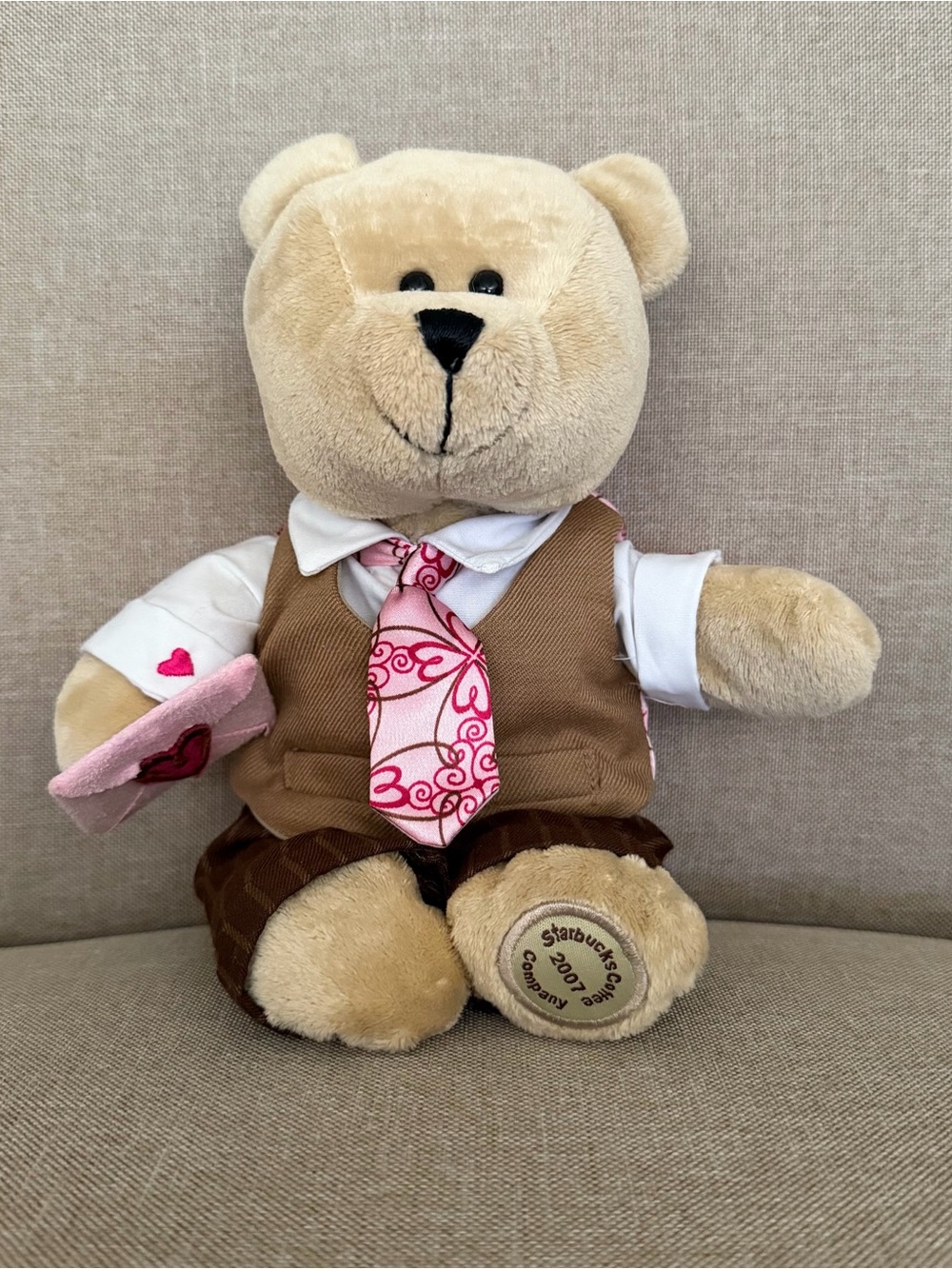Starbucks Bearista 2007 Valentine’s Day True Love Boy Plush Bear 58th edition